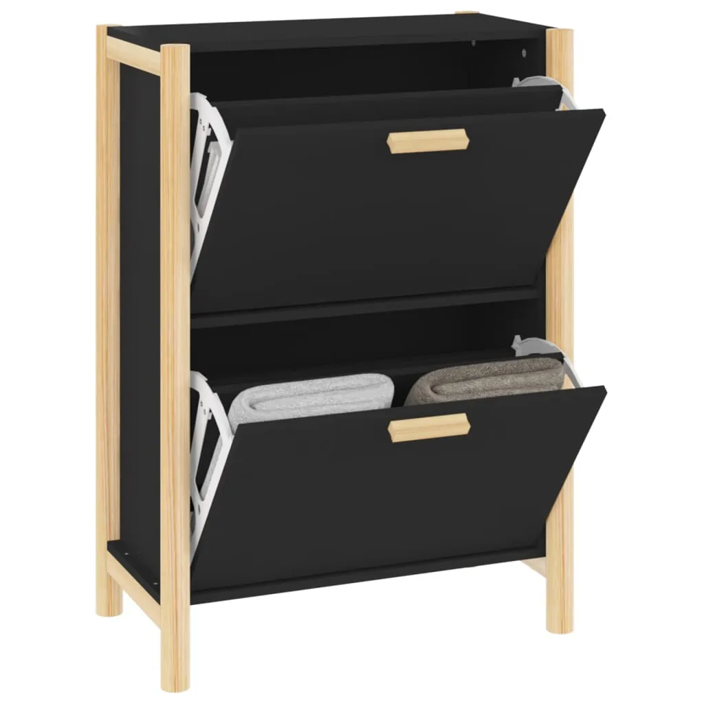 Shoe Cabinet Black 57.5x33x80 cm Engineered Wood