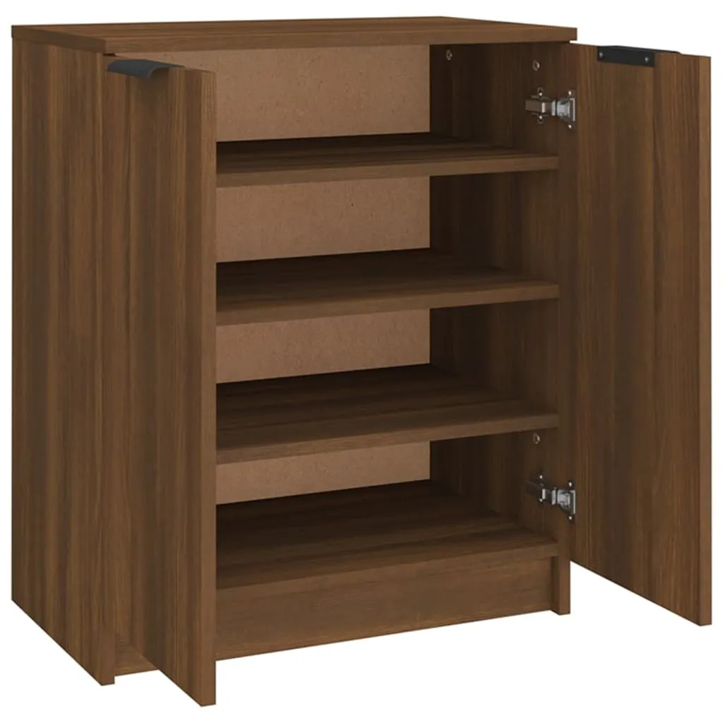 Shoe Cabinet Brown Oak 59x35x70 cm Engineered Wood