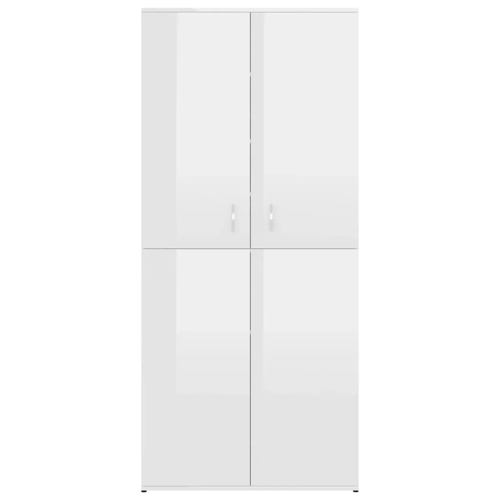 Shoe Cabinet High Gloss White 80x39x178 cm Engineered Wood