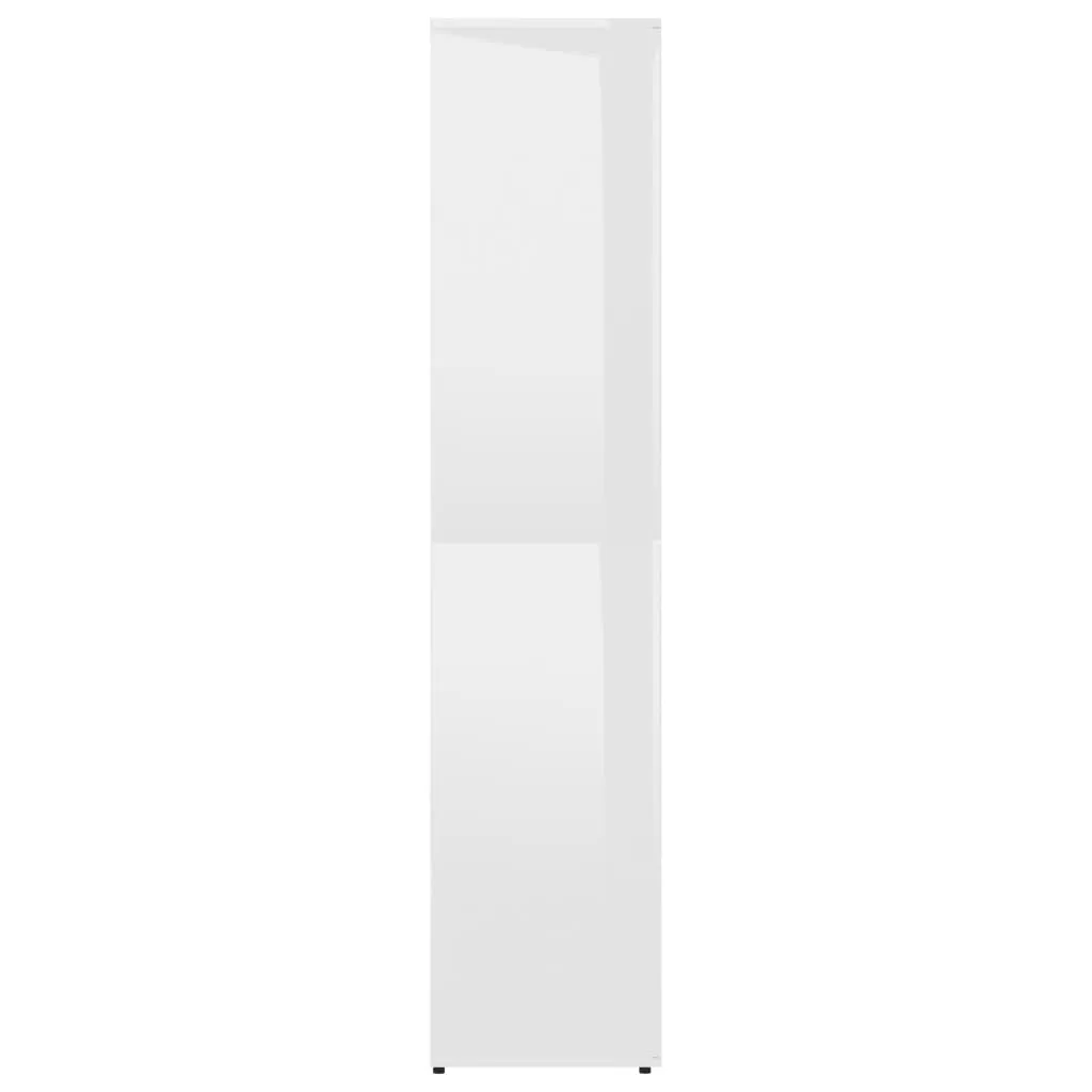 Shoe Cabinet High Gloss White 80x39x178 cm Engineered Wood