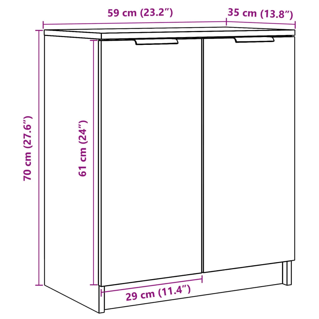 Shoe Cabinet Old Wood 59x35x70 cm Engineered Wood