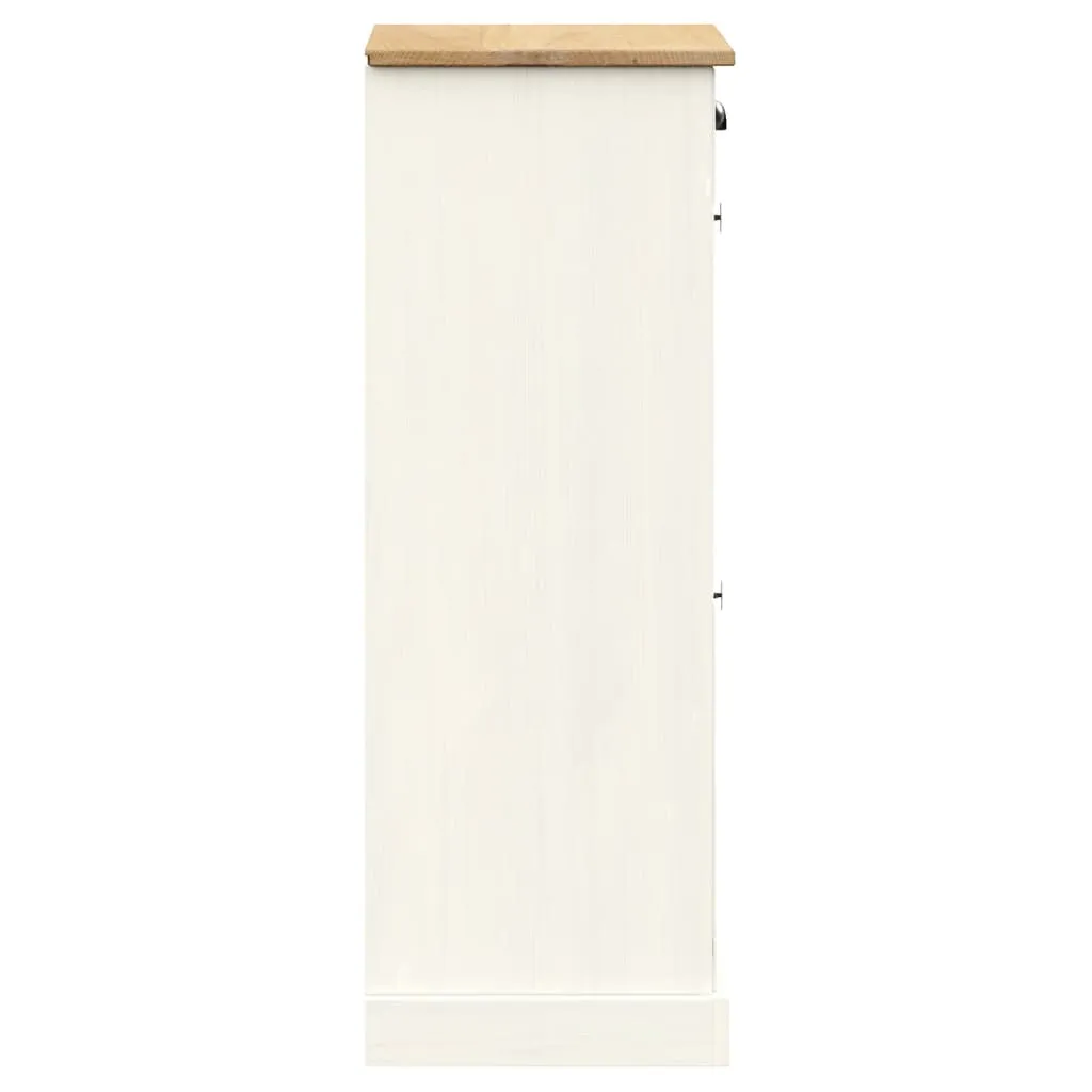 Shoe Cabinet VIGO 60x35x96 cm White Solid Wood Pine