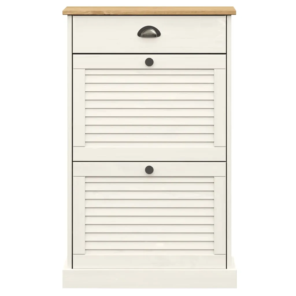 Shoe Cabinet VIGO 60x35x96 cm White Solid Wood Pine