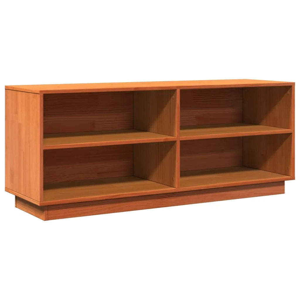 Shoe Cabinet Wax Brown 110x34x45 cm Solid Wood Pine