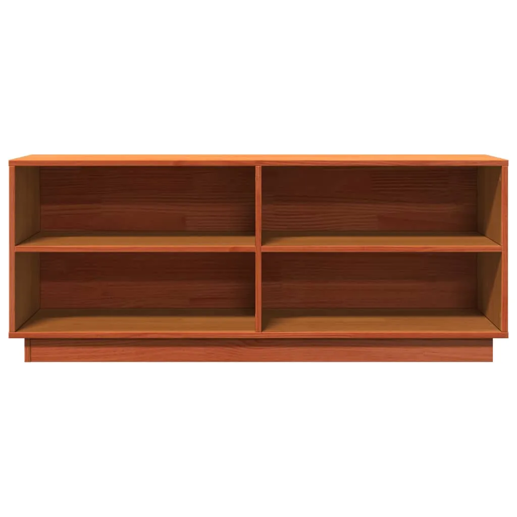 Shoe Cabinet Wax Brown 110x34x45 cm Solid Wood Pine