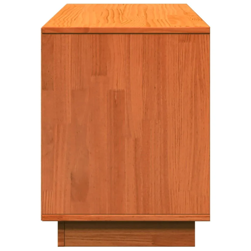 Shoe Cabinet Wax Brown 110x34x45 cm Solid Wood Pine