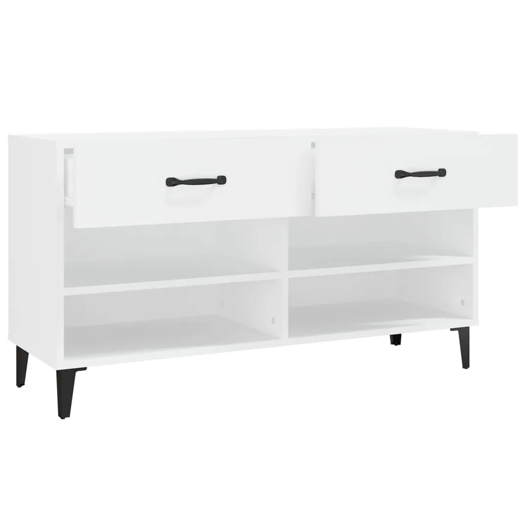 Shoe Cabinet White 102x35x55 cm Engineered Wood