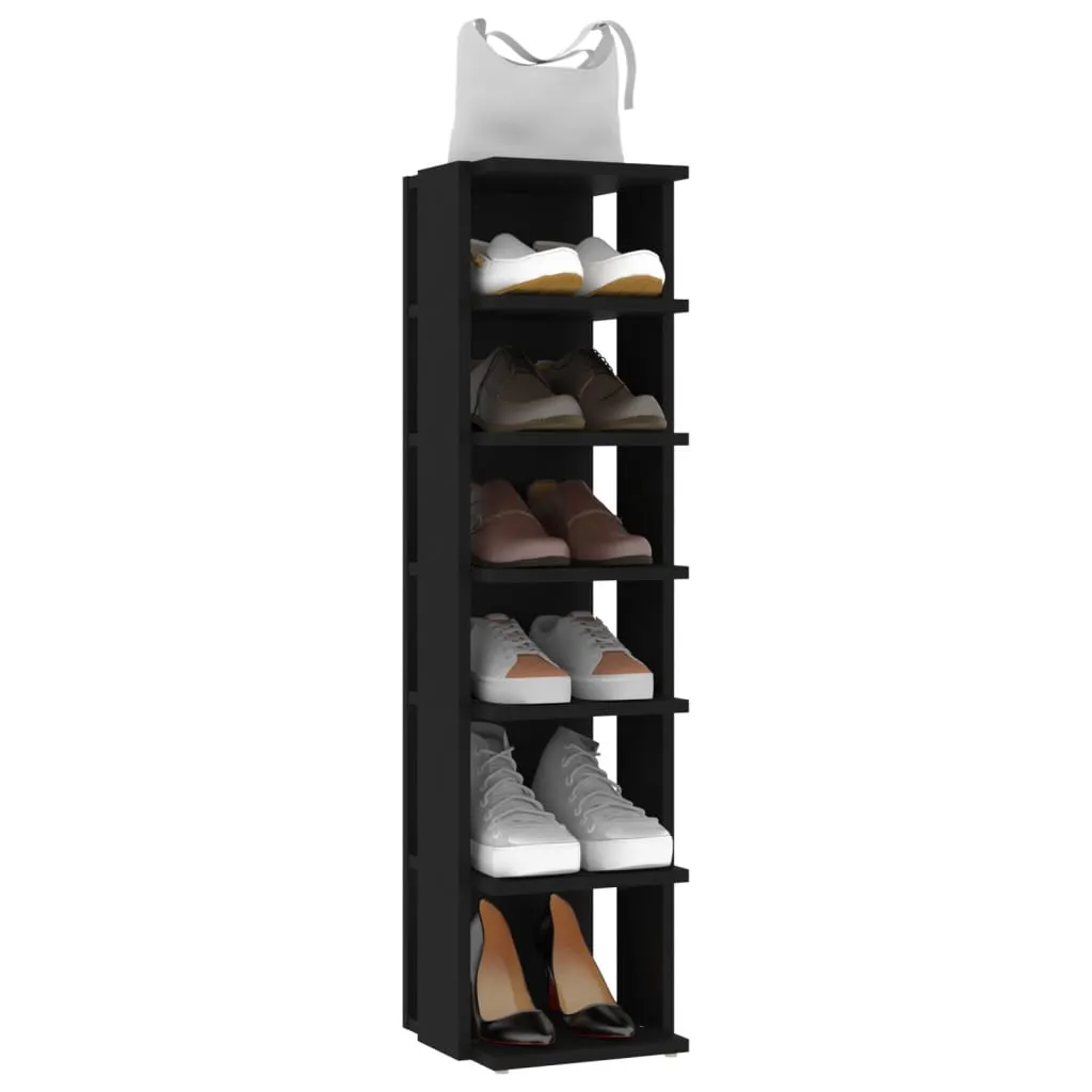 Shoe Cabinets 2 pcs Black 25x27x102 cm