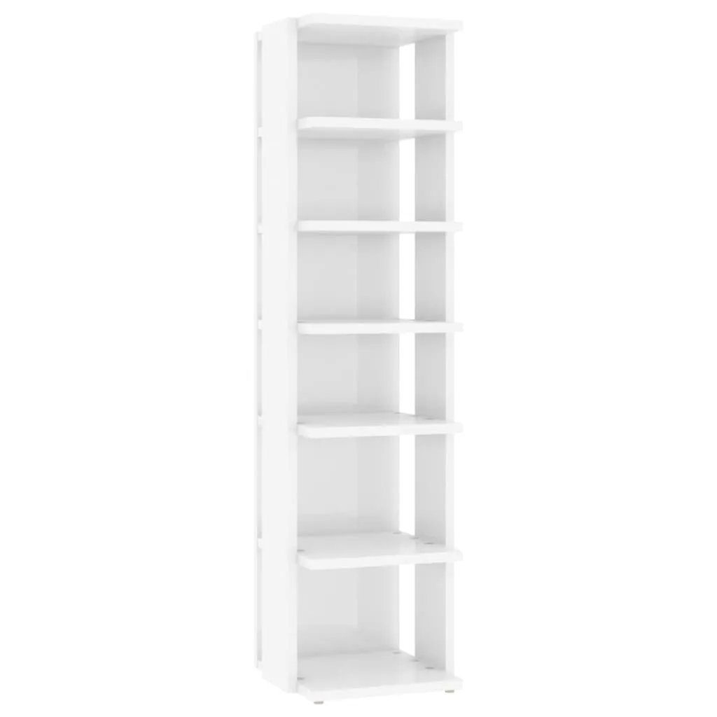 Shoe Cabinets 2 pcs High Gloss White 25x27x102 cm