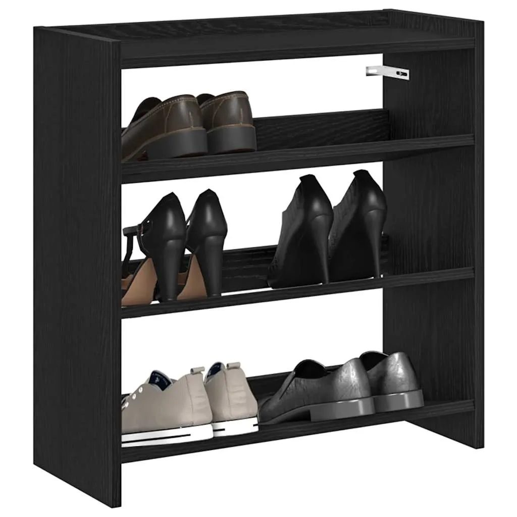 Shoe Rack Black 60x25x62 cm Engineered Wood