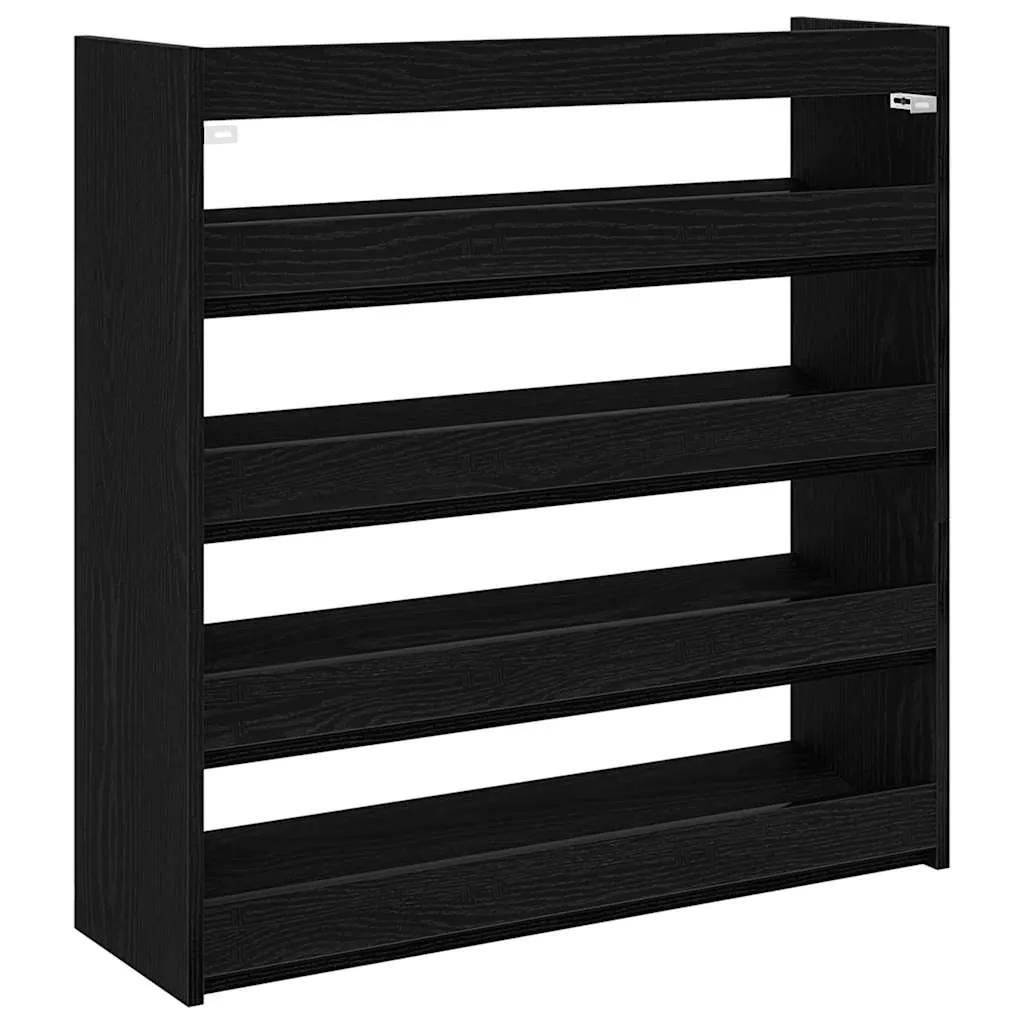 Shoe Rack Black 80x25x81 cm Engineered Wood