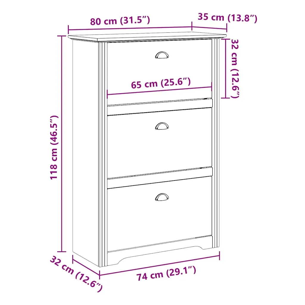 Shoe Rack BODO Grey 80x35x118 cm