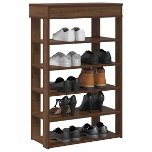 Shoe Rack Brown Oak 60x30x98 cm Engineered Wood