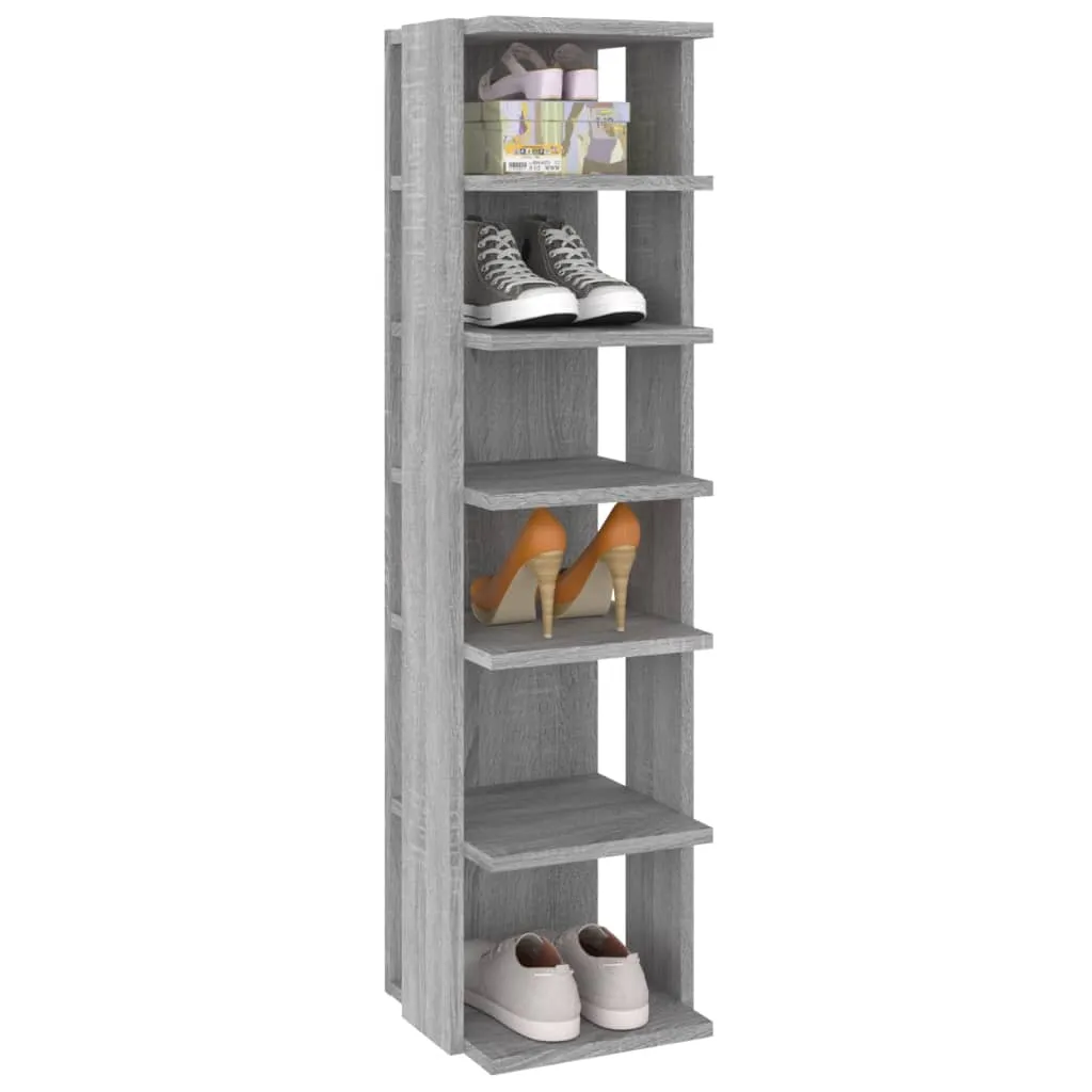 Shoe Rack Grey Sonoma 25x27x102 cm Engineered Wood