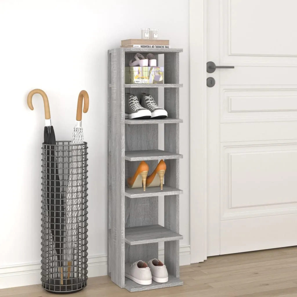 Shoe Rack Grey Sonoma 25x27x102 cm Engineered Wood