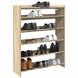 Shoe Rack Sonoma Oak 80x25x100 cm Engineered Wood