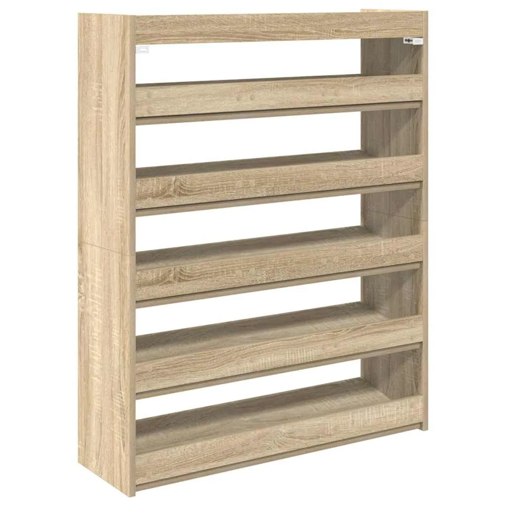 Shoe Rack Sonoma Oak 80x25x100 cm Engineered Wood