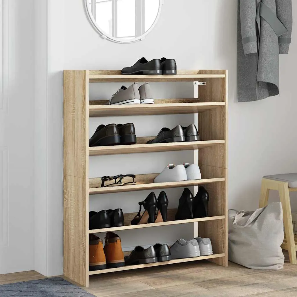 Shoe Rack Sonoma Oak 80x25x100 cm Engineered Wood