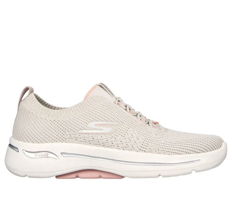 Skechers Womens Go Walk Arch Fit Crystal Waves Taupe Pink