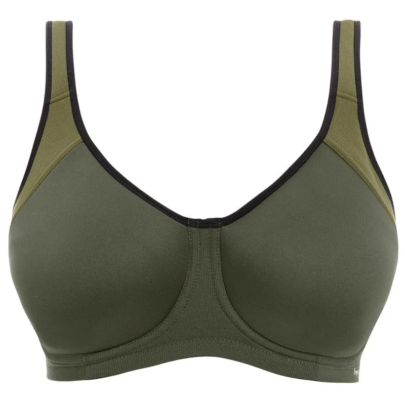 Sonic Moulded Sports Bra Khaki Green - Freya