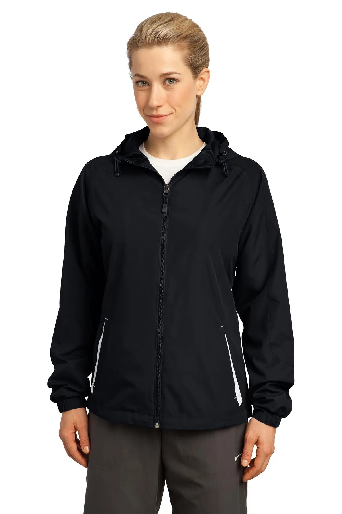 Sport-Tek® Ladies Colorblock Hooded Raglan Jacket. LST76