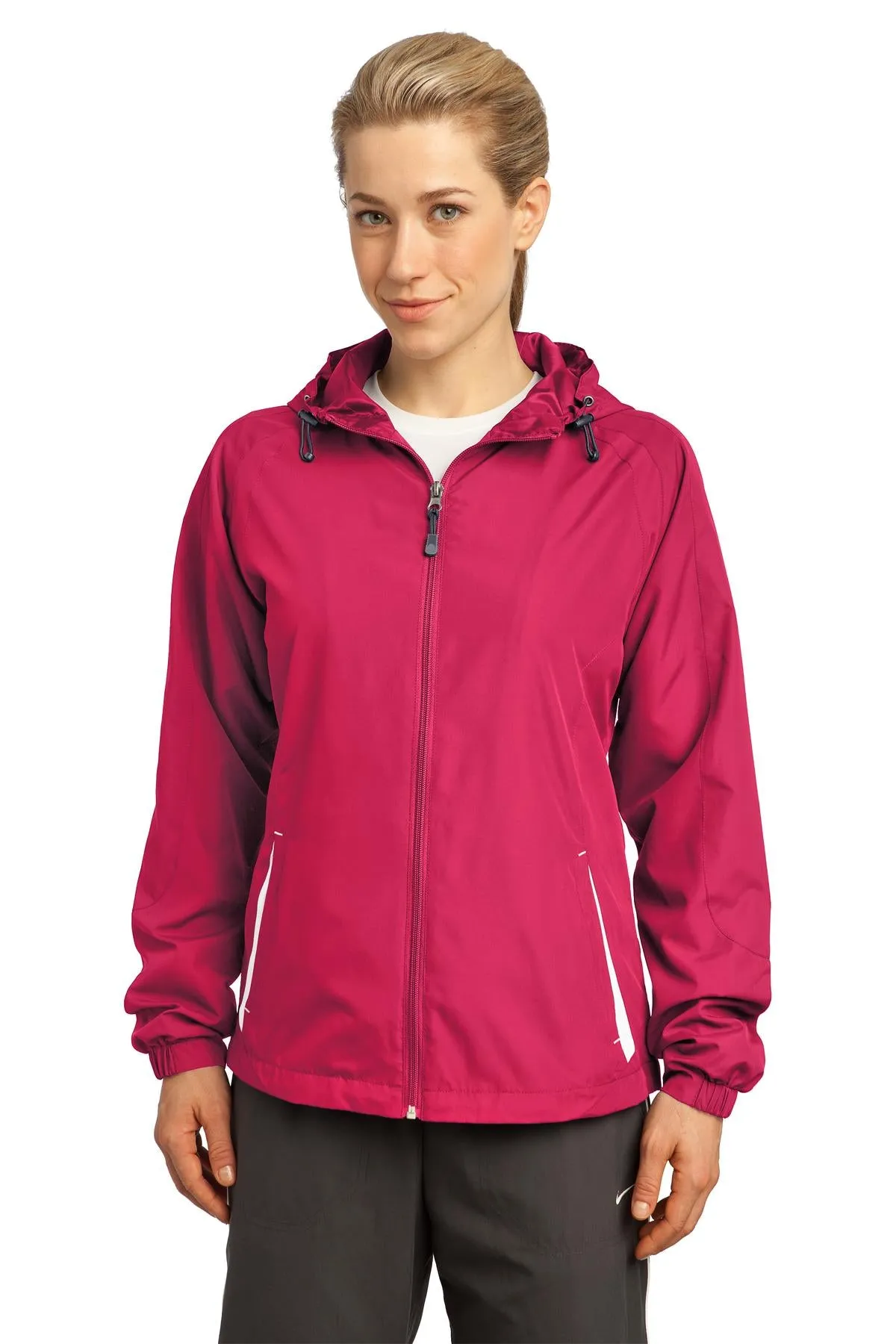 Sport-Tek® Ladies Colorblock Hooded Raglan Jacket. LST76