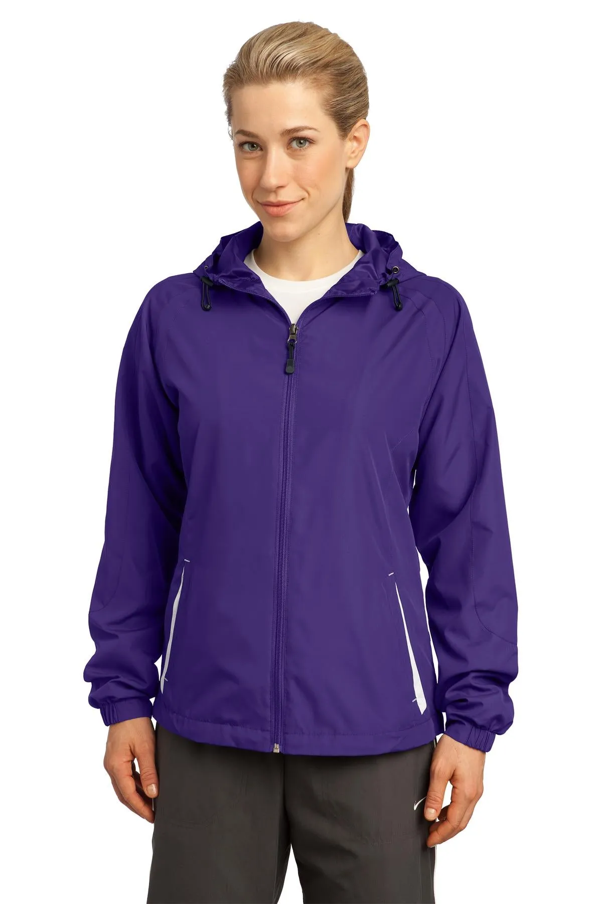 Sport-Tek® Ladies Colorblock Hooded Raglan Jacket. LST76