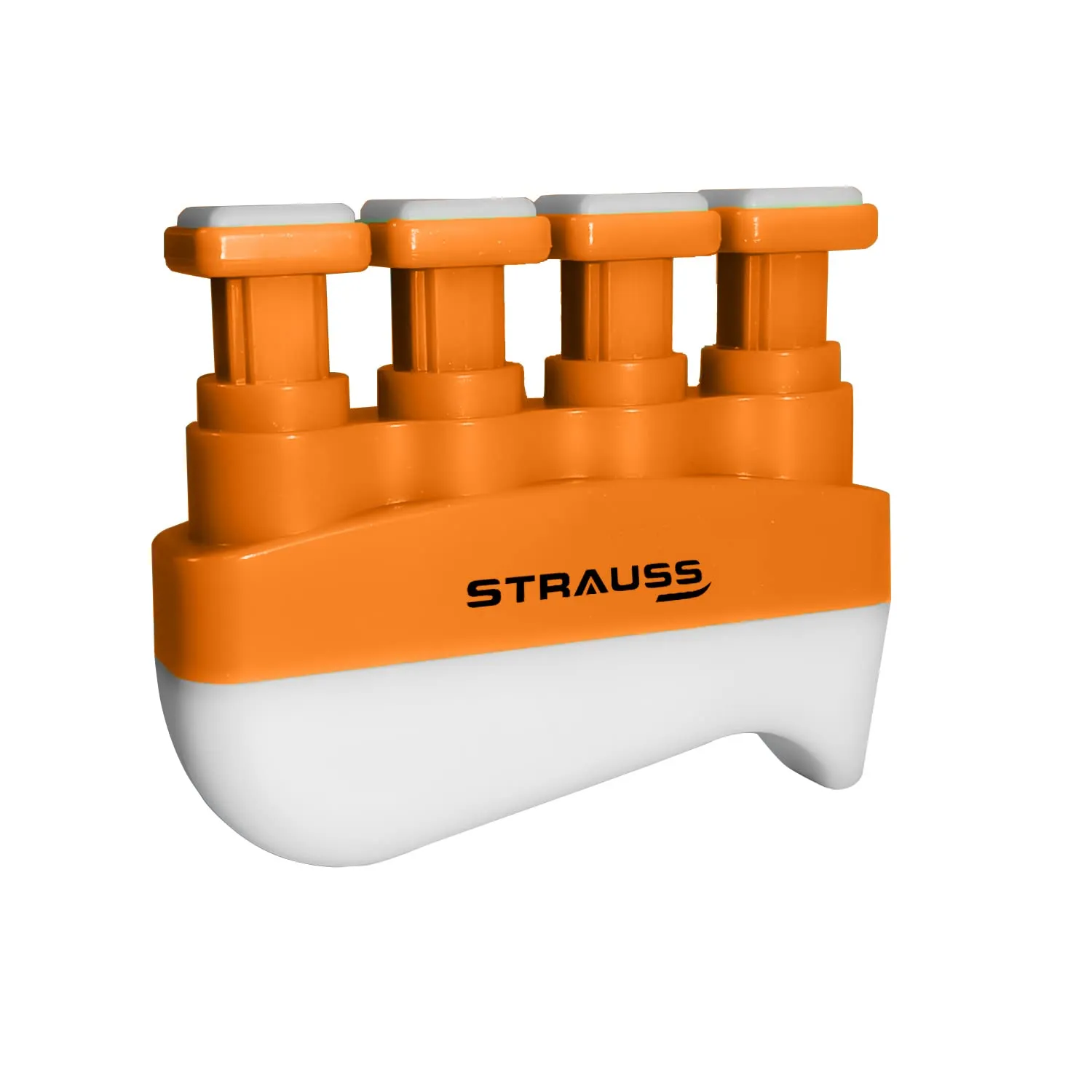 Strauss Adjustable Square Finger Hand Grip | Grip Strength Trainer & Finger Strengthener | Veins Strengthener & Forearm Grip Resistance Trainer | Hand Gripper for Men and Women,(Orange)