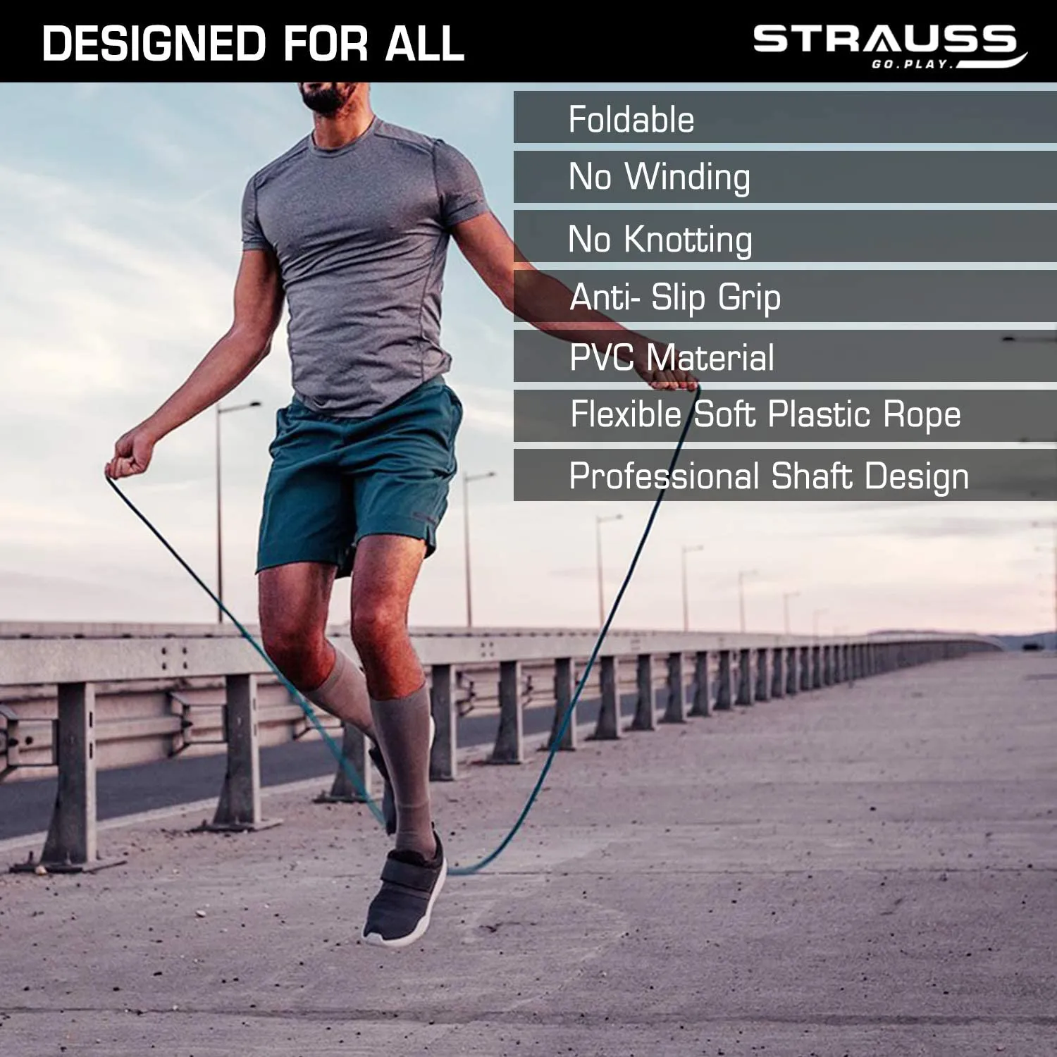 Strauss Skipping Rope, (Grey)