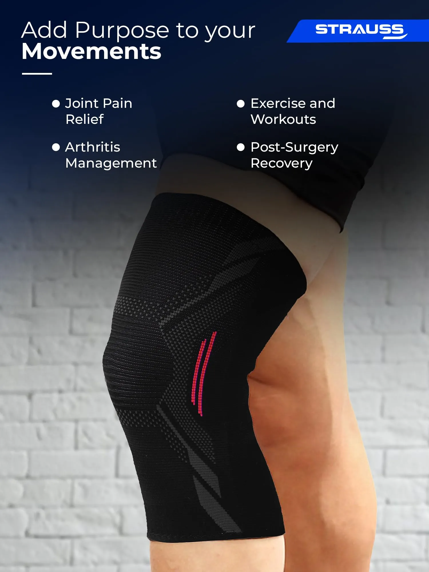 STRAUSS Sports Knee Caps for Women and Men | Knee Support Cap for Joint Protection