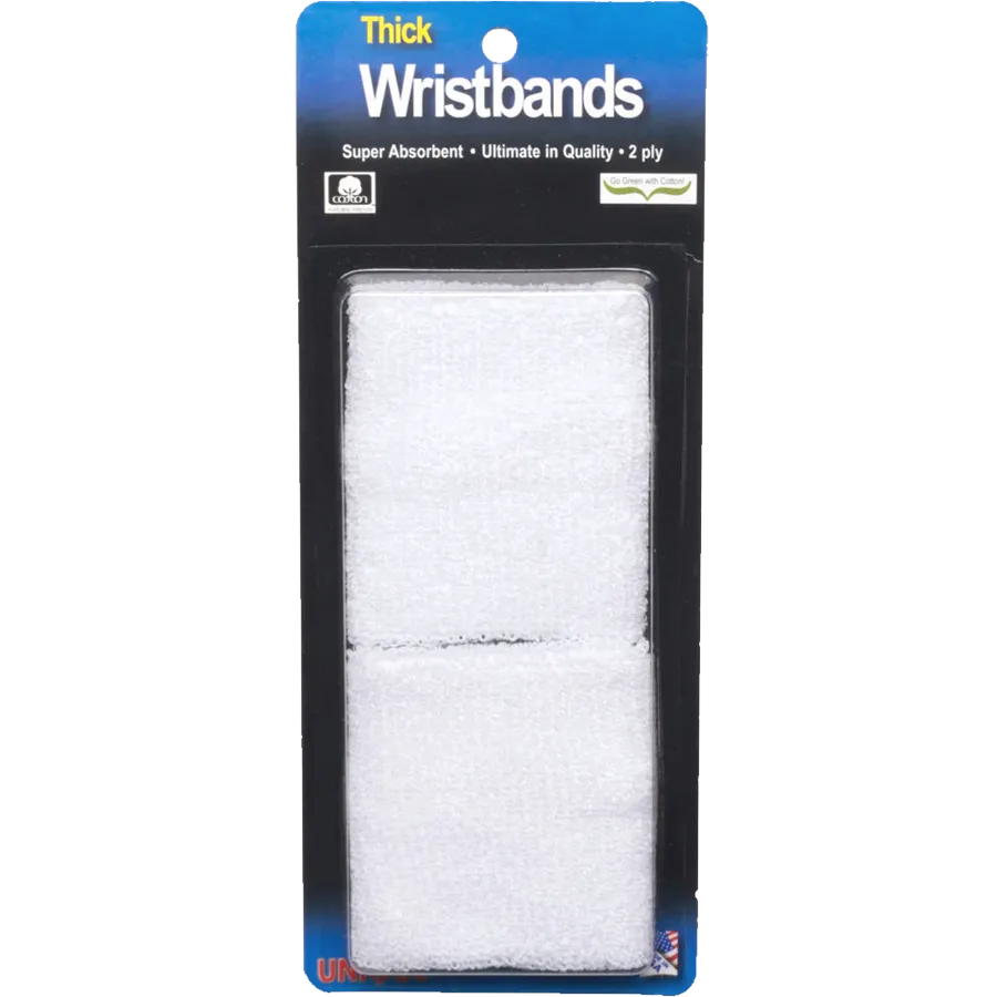 Thick 2-Ply Wristband - White