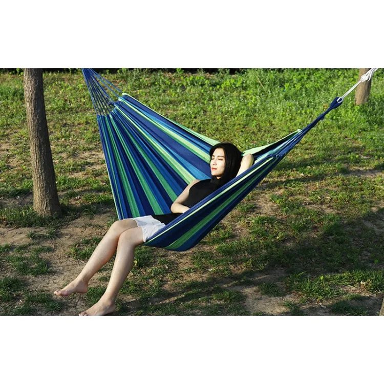 Thick Canvas Hammock Field Rollover Prevention Outdoor  Hammock Swing 260x150 No Stick (Red Stripes）