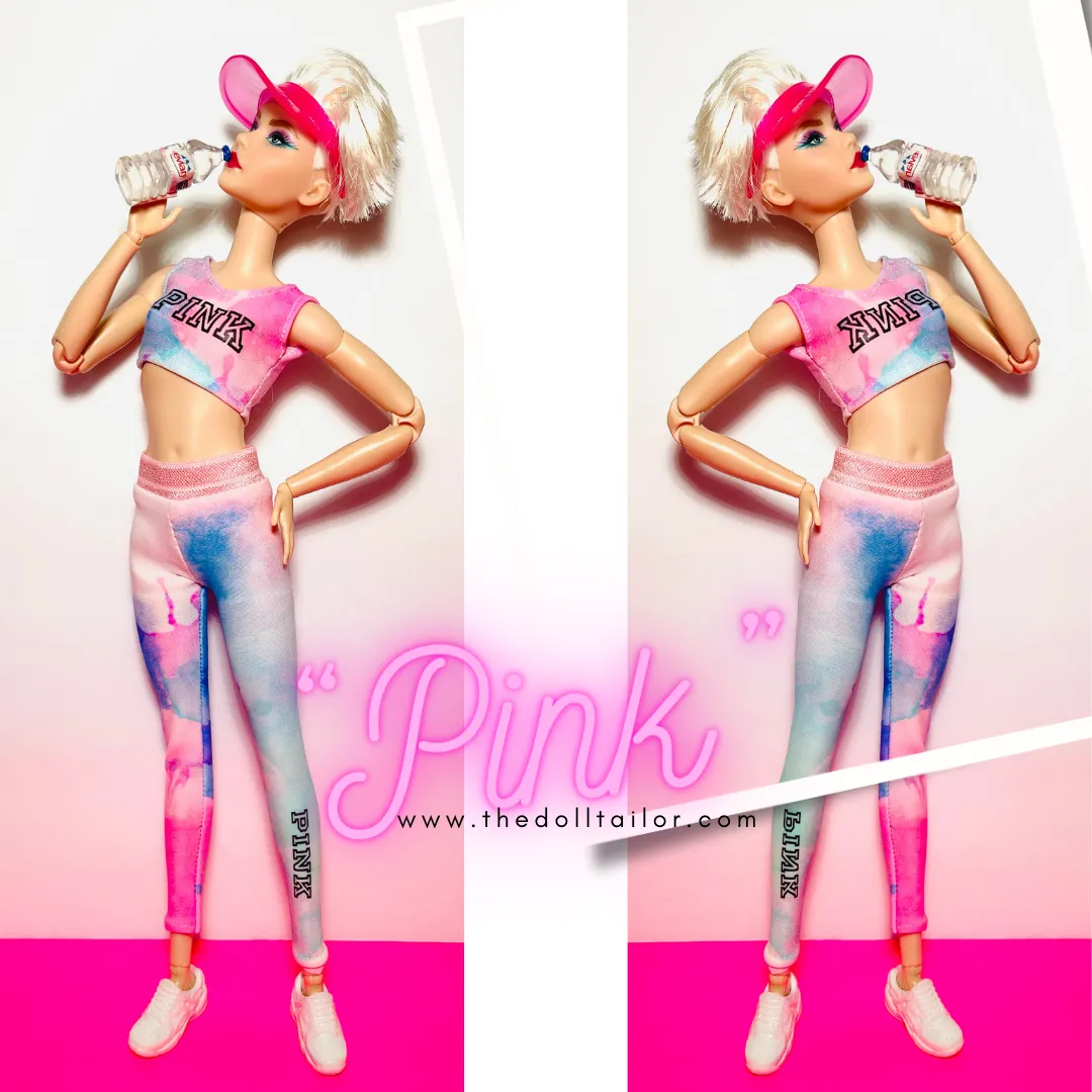 Tie dye leggings and crop top “PINK “logo