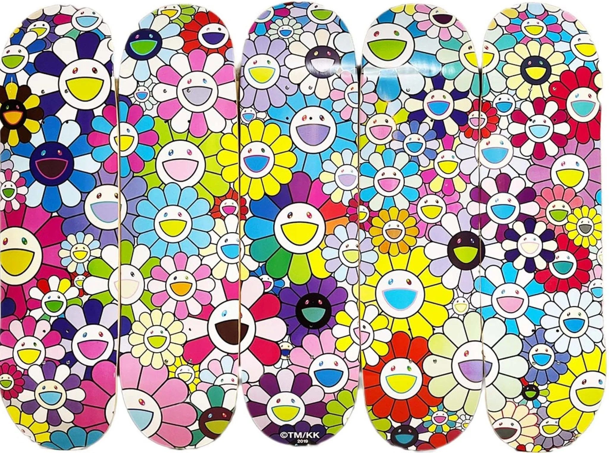 TM/KK Flower Skateboard Deck Set by Takashi Murakami