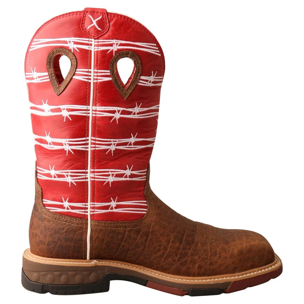 TWISTED X WATERPROOF NANO TOE WESTERN BOOT IN RED BARB WIRE