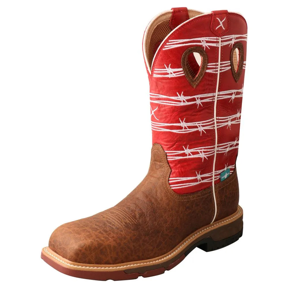 TWISTED X WATERPROOF NANO TOE WESTERN BOOT IN RED BARB WIRE