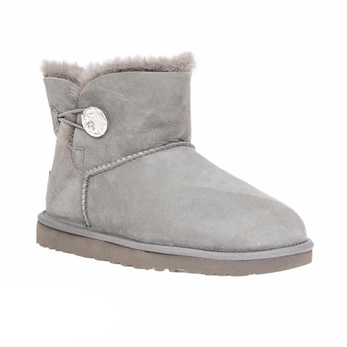 UGG Mini Bailey Button Bling Grey Boots