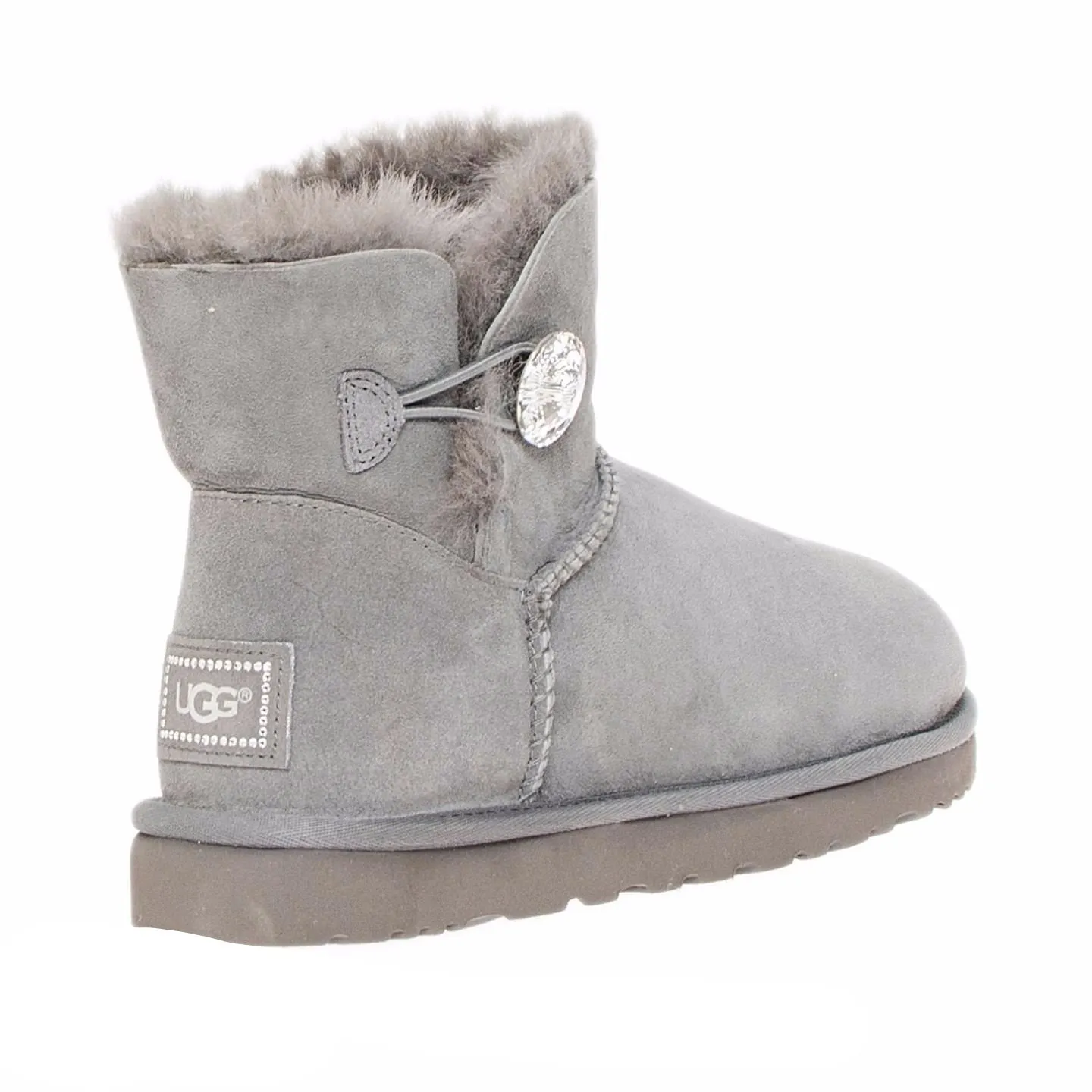 UGG Mini Bailey Button Bling Grey Boots