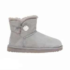 UGG Mini Bailey Button Bling Grey Boots