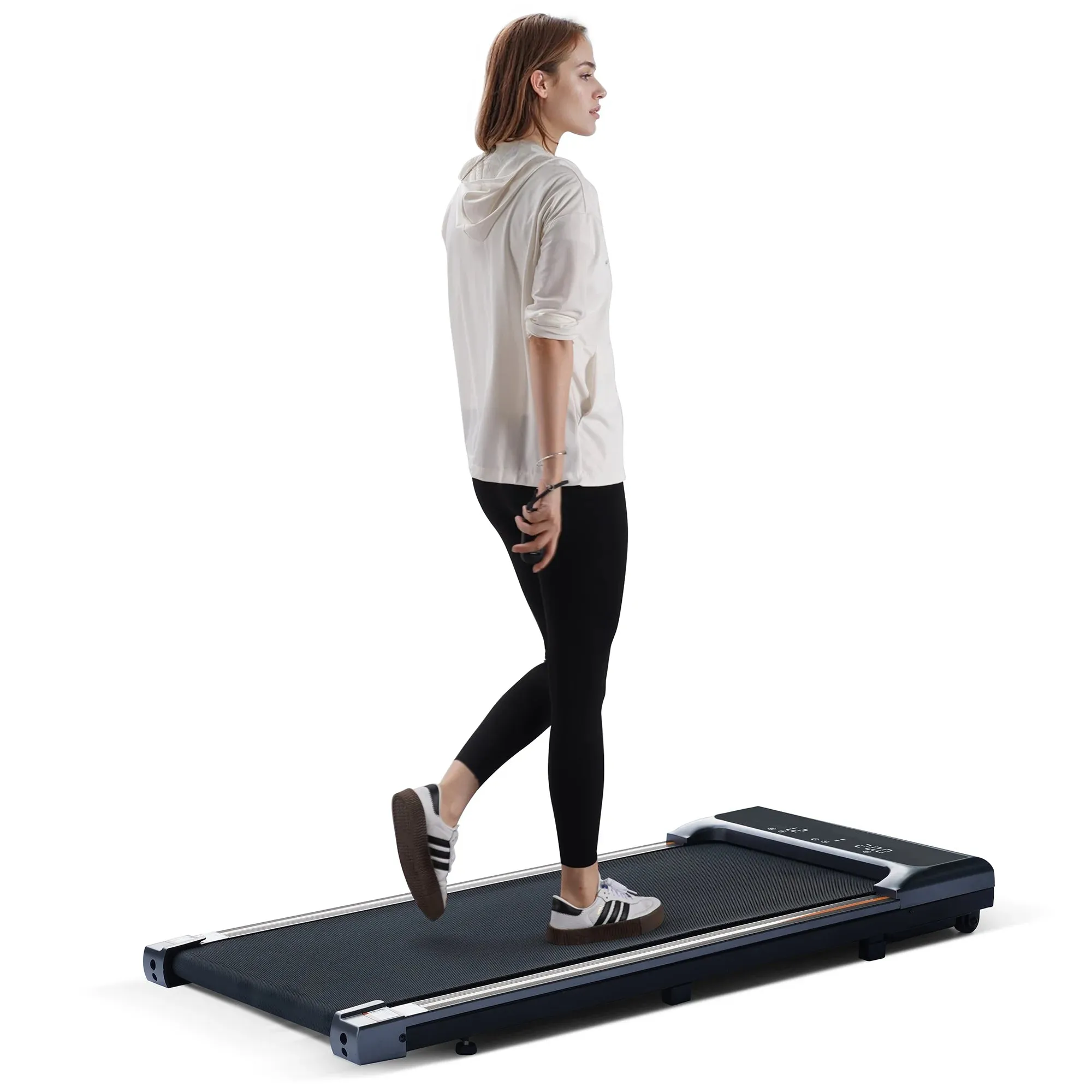 Walking Pad under Desk Treadmill with Remote Control Lightweight 2 in 1 Exercise Treadmill 0.6-3.8 Speed Range for Home Office Workout