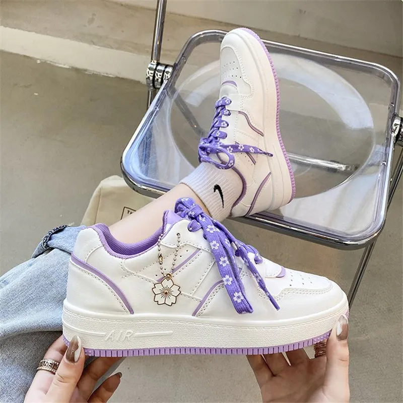 Women Harajuku Japanese Sakura Sneakers Walking Shoes