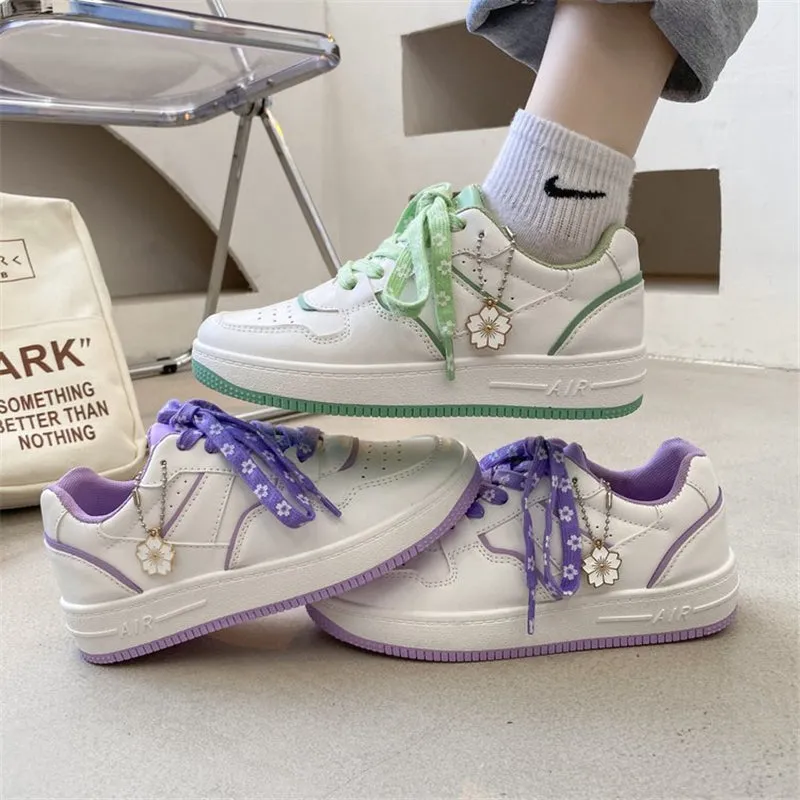 Women Harajuku Japanese Sakura Sneakers Walking Shoes