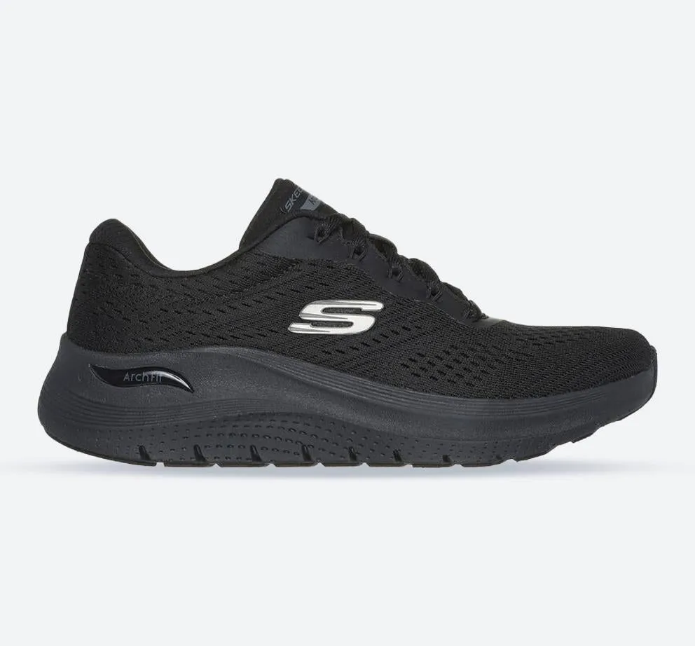 Women's Wide Fit Skechers 150051 Arch Fit 2.0 Big League Sneakers - Black