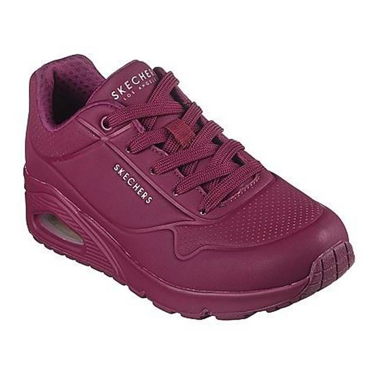 Women's Wide Fit Skechers 73690 Uno Stand On Air Sports Sneakers - Plum