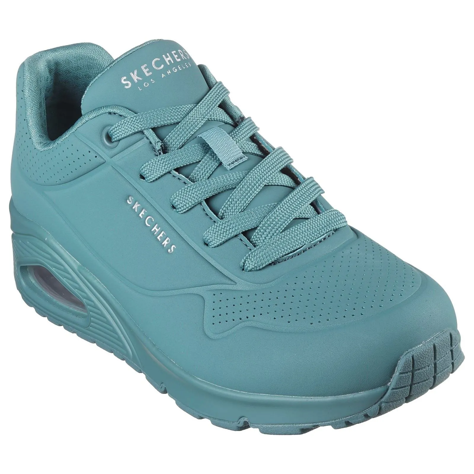 Women's Wide Fit Skechers 73690 Uno Stand On Air Sports Sneakers - Teal