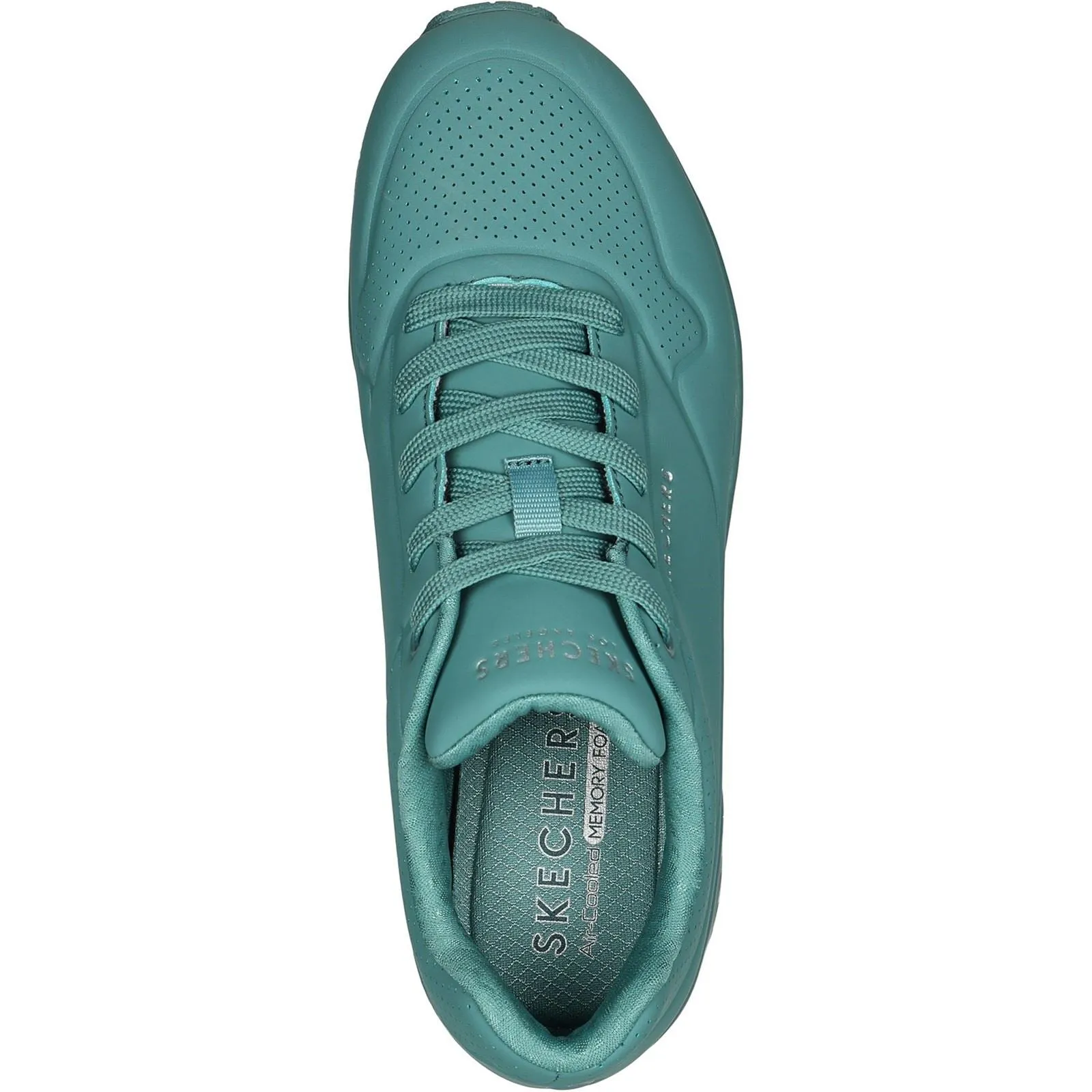 Women's Wide Fit Skechers 73690 Uno Stand On Air Sports Sneakers - Teal