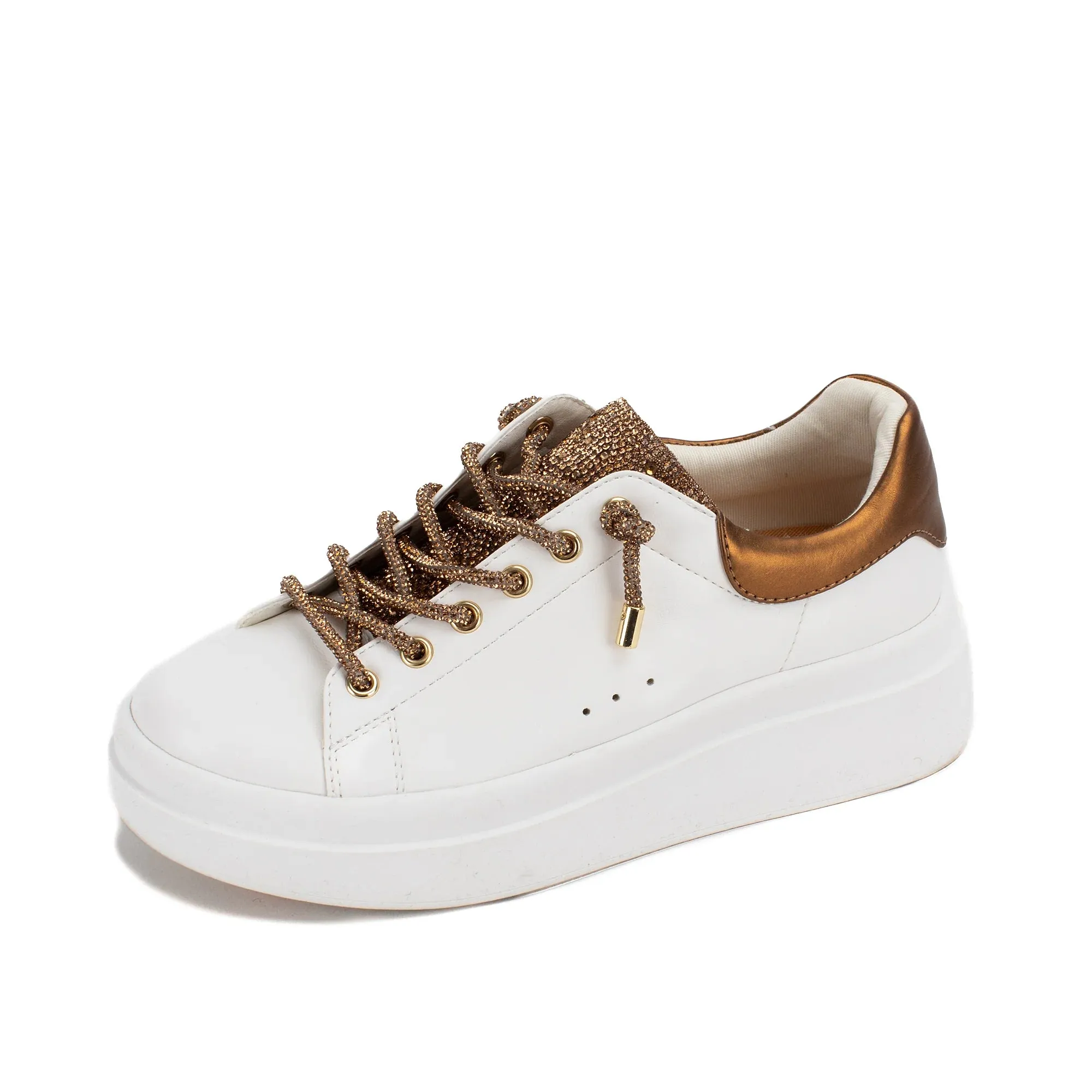 Yellow Box | Earl Rhinestone Sneaker in Bronze