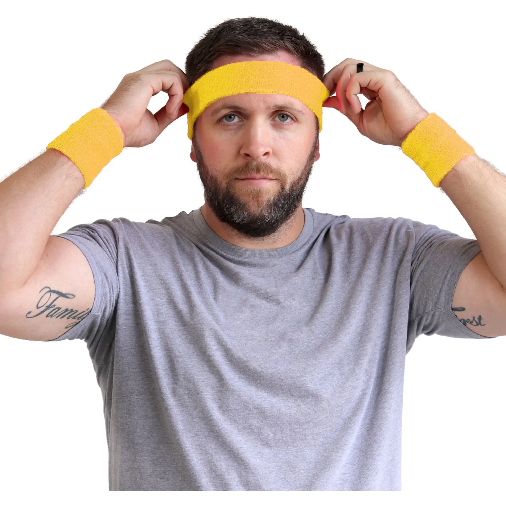 Yellow Sweatband Set