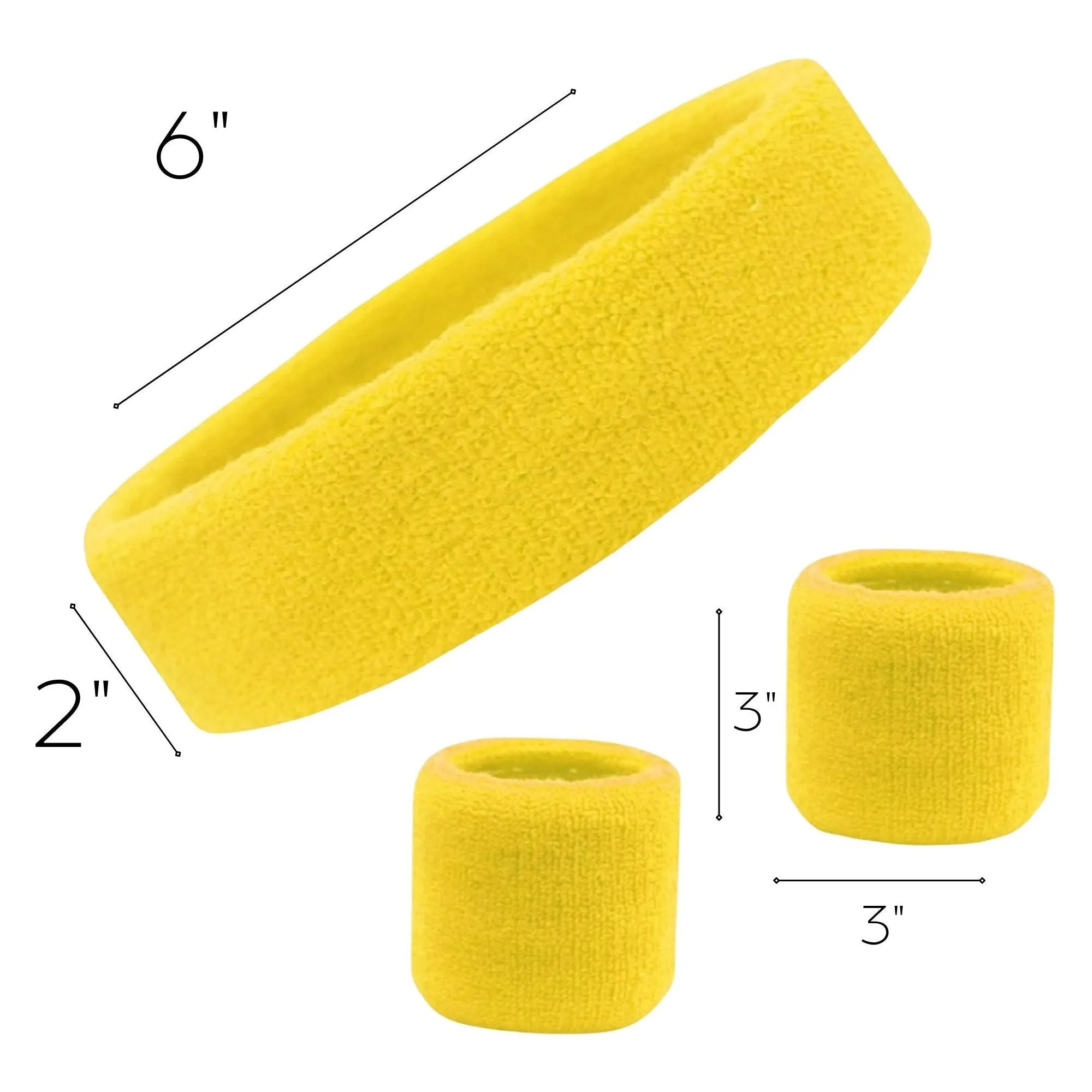 Yellow Sweatband Set